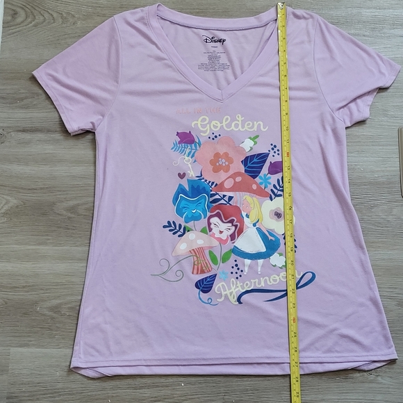 ALICE IN WONDERLAND Lightweight Purple V-Neck Junior Women's XXL T-shirt DISNEY - Picture 7 of 8